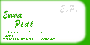 emma pidl business card